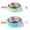 Pet Stainless Steel Bowl Hanging Cage Type  Food Drinking Water Feeder