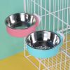 Pet Stainless Steel Bowl Hanging Cage Type  Food Drinking Water Feeder