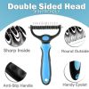 Professional Pet Deshedding Brush 2 Sided Dematting Dog Comb Cat Brush Rake